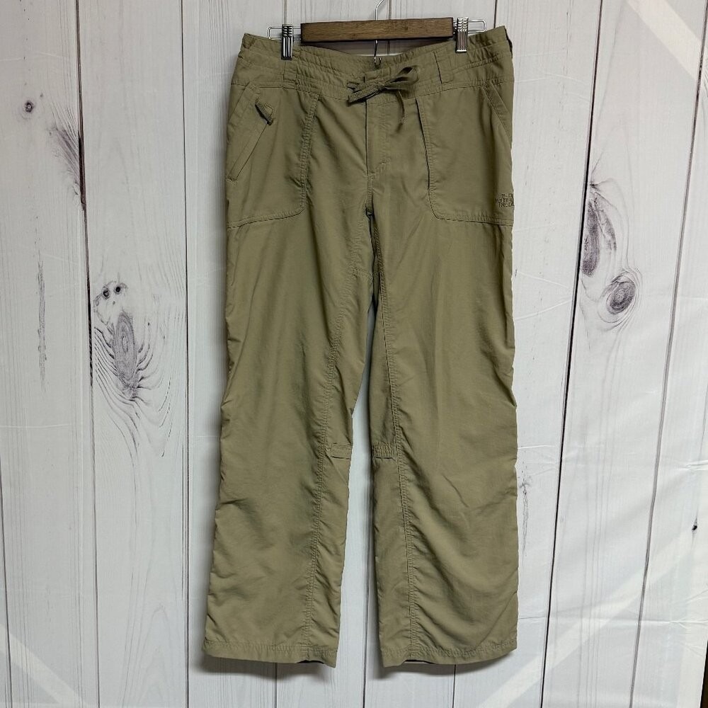The North Face Women's Roll-Up Hiking Pants 12 Khaki Quick Dry Convertible EUC